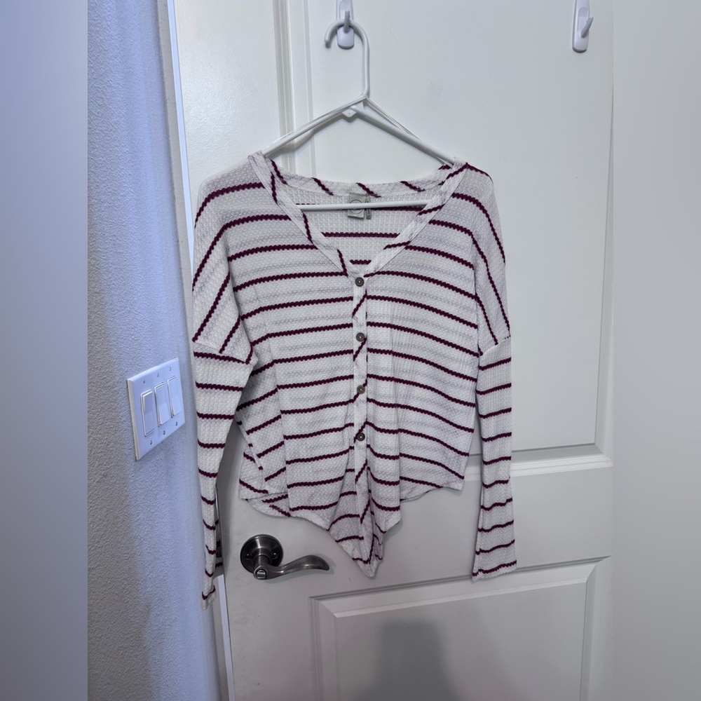 Paper Crane Women’s Striped Button-Up Women Top